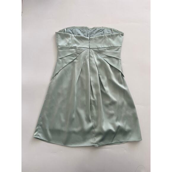 BCBG Pastel Mint Green Strapless Satin Silk Mini Dress Y2K Hoco Formal Cocktail - Picture 2 of 16